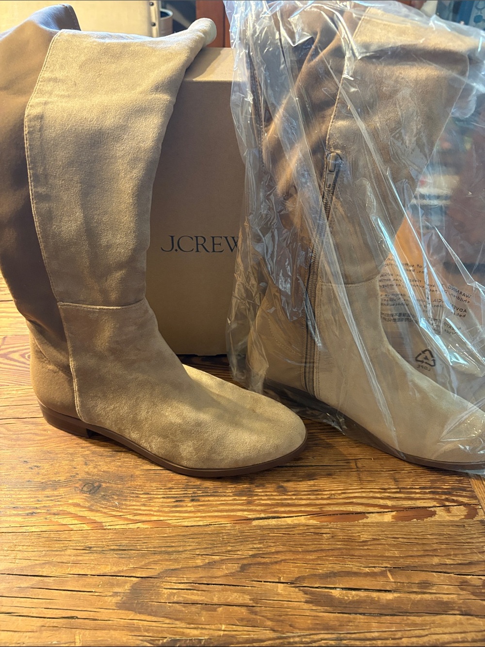 J. Crew Tan Suede Knee-High Boots